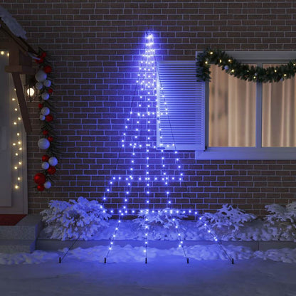 LED Julgran med markspikar Blå 306 cm Metall