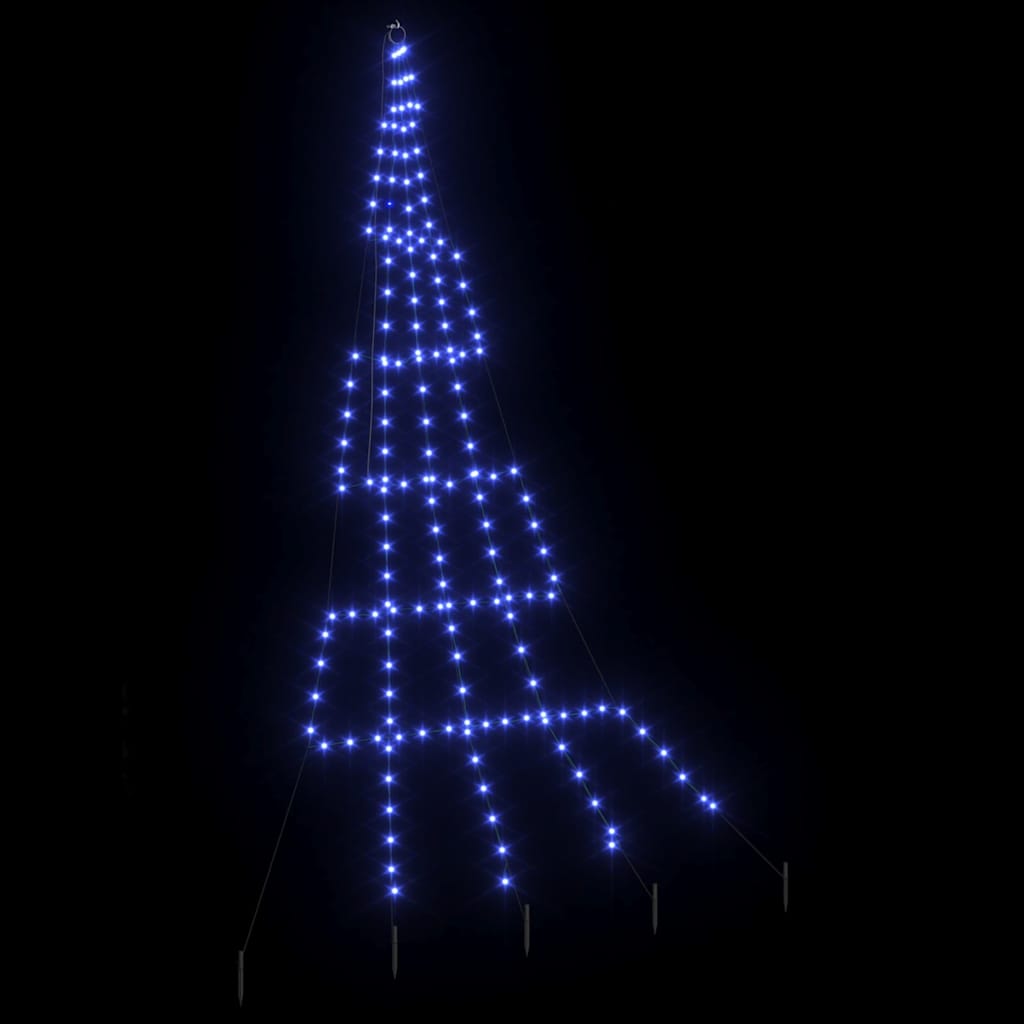 LED Julgran med markspikar Blå 306 cm Metall