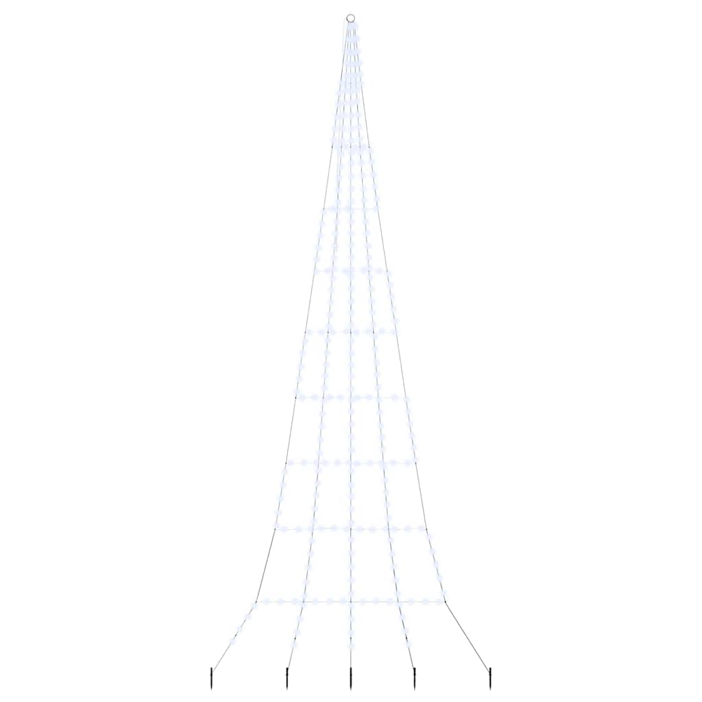 LED Julgran med markspikar Kallvit 511 cm Metall
