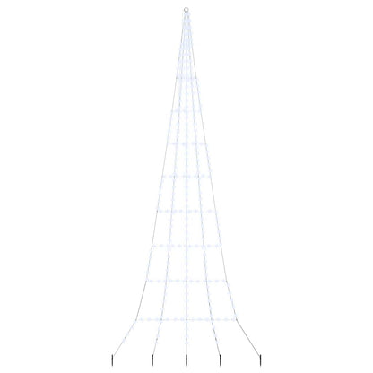 LED Julgran med markspikar Kallvit 511 cm Metall