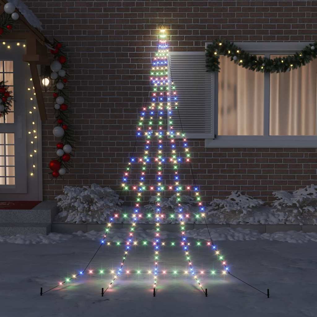 LED Julgran med markspikar Flerfärgsdesign 511 cm Metall