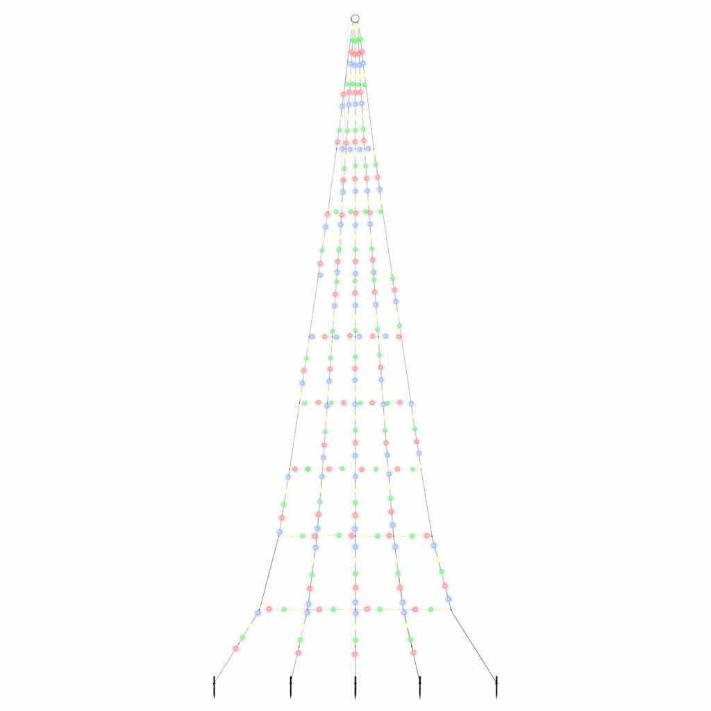 LED Julgran med markspikar Flerfärgsdesign 511 cm Metall