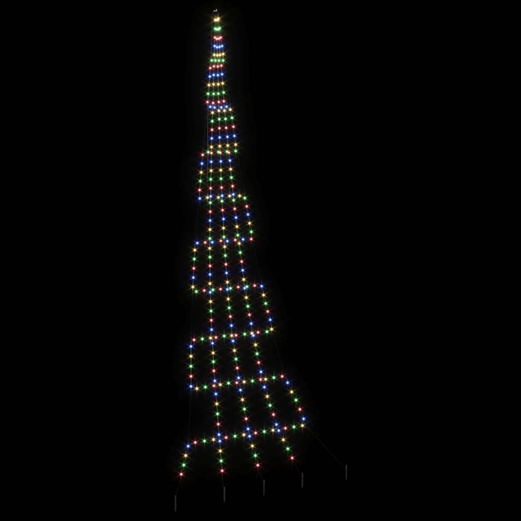 LED Julgran med markspikar Flerfärgsdesign 511 cm Metall