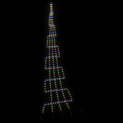 LED Julgran med markspikar Flerfärgsdesign 511 cm Metall