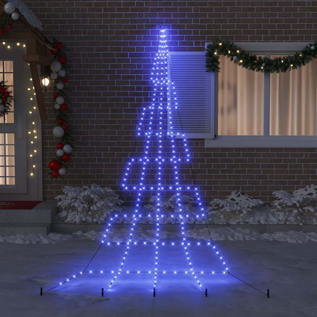 LED Julgran med markspikar Blå 511 cm Metall
