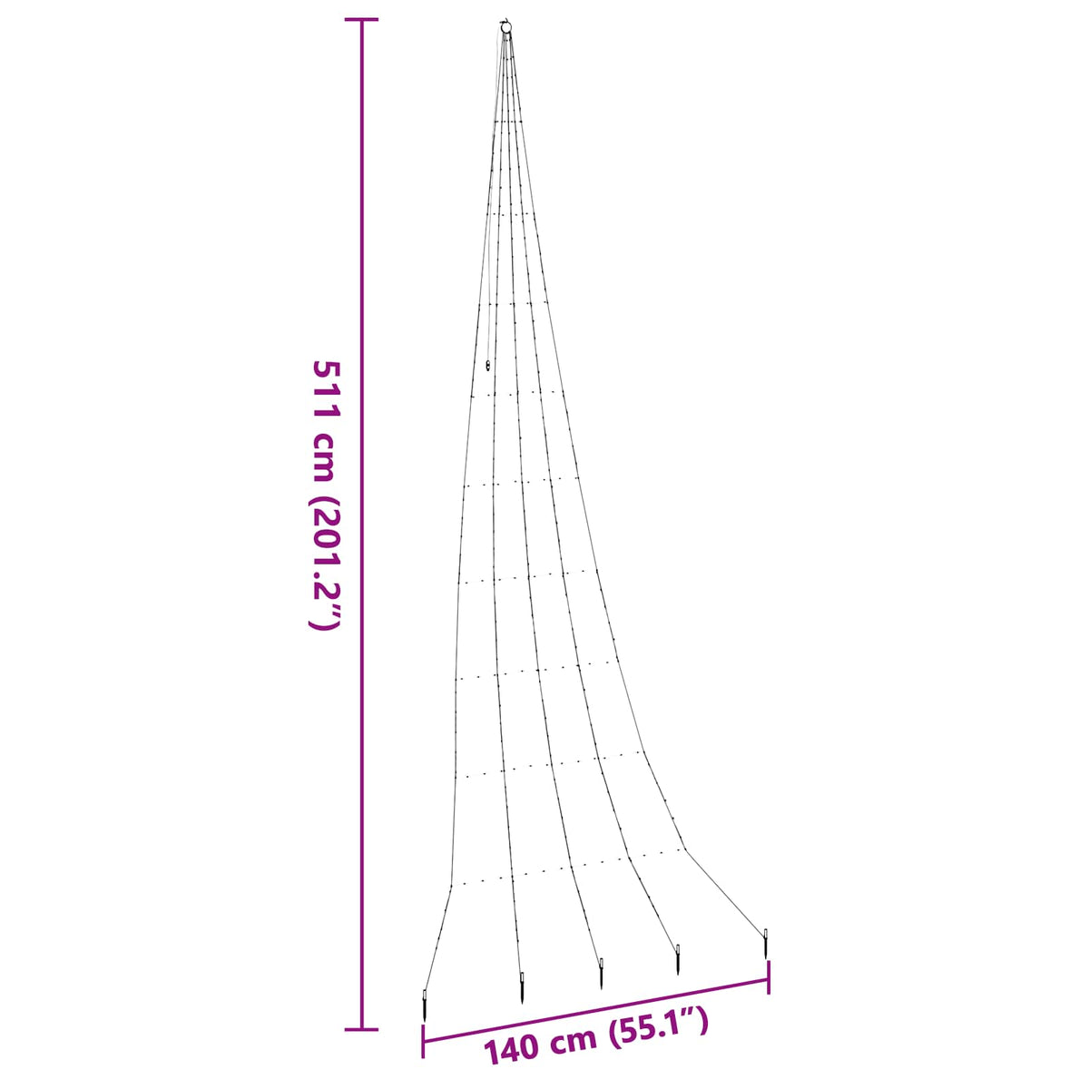 LED Julgran med markspikar Blå 511 cm Metall