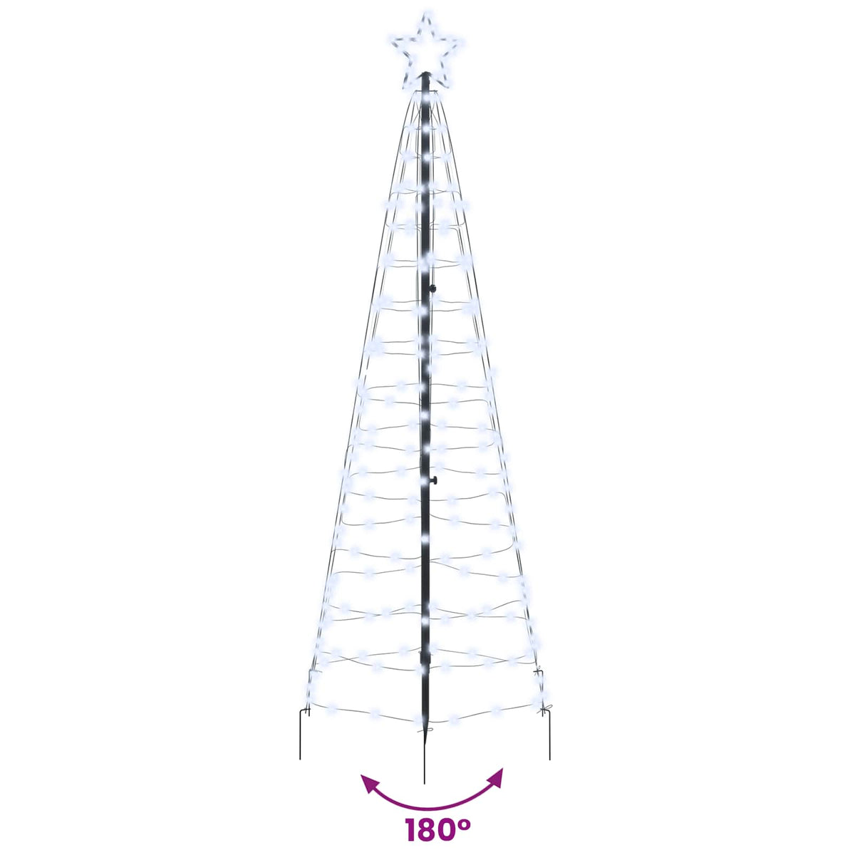 LED Julgran 250 cm 390 LED-lampor Kallvit Stål Kallvit