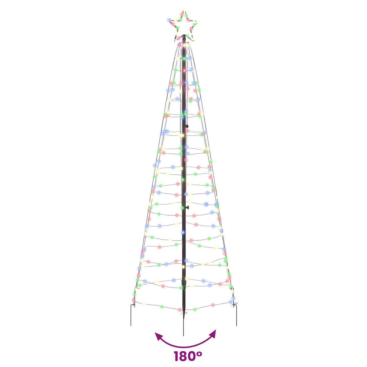 LED Julgran EKENAS 250 cm 390 LED-lampor Mångfärgad Stål