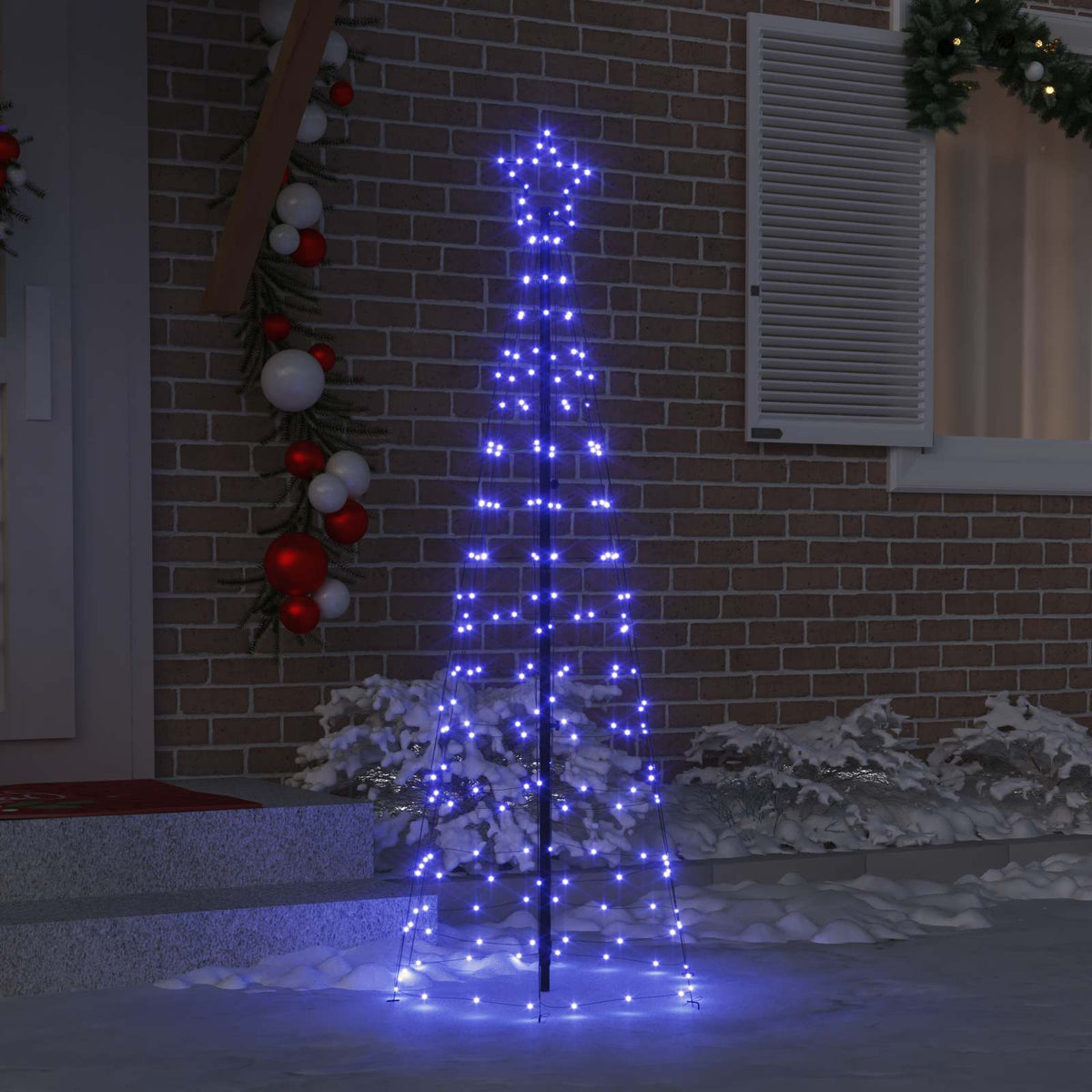 LED Julgran EKENAS 250 cm 390 LED-lampor Blå Stål Blå