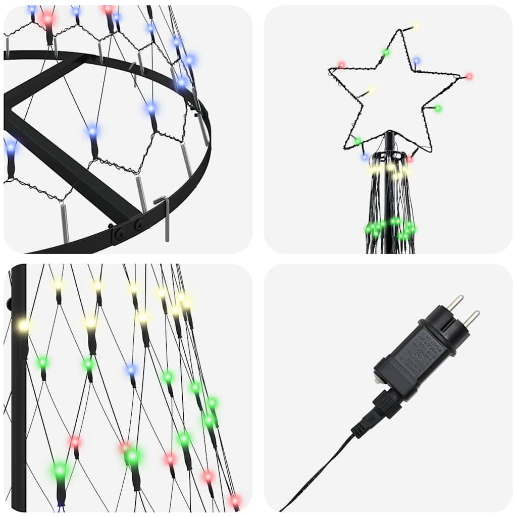LED Julgran Flerfärgsdesign 184,5 cm Metall