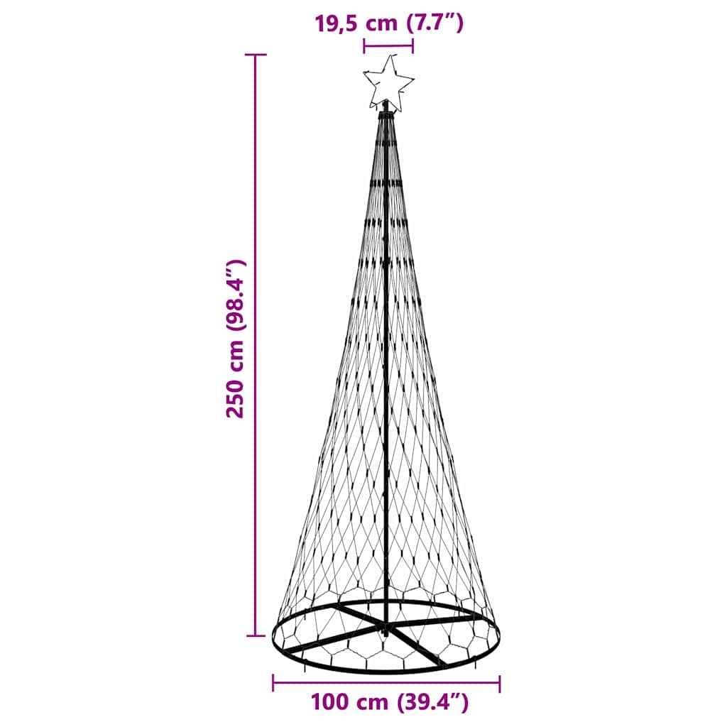 LED Julgran med 295 LED-lampor med stativ Varmvit 250 cm Metall