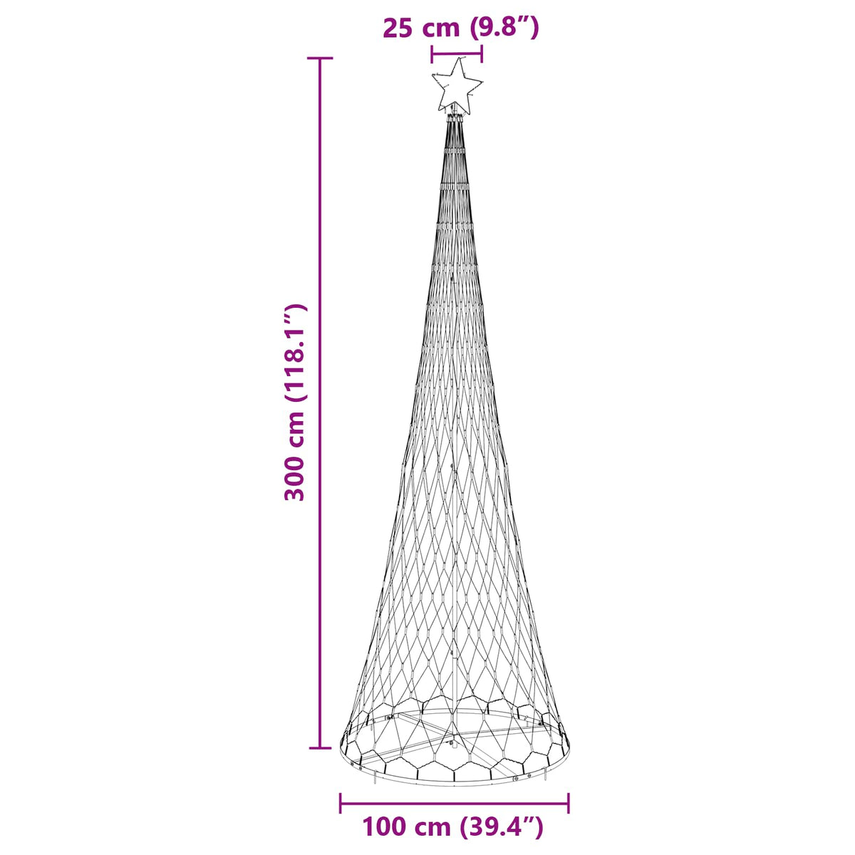 LED Julgran Blå 302,5 cm Metall