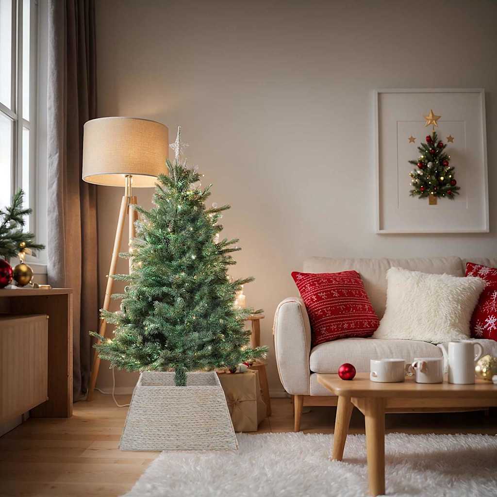 Julträdskrage Fyrkantig Vit 70 x 70 x 28 cm Vattenhyacint