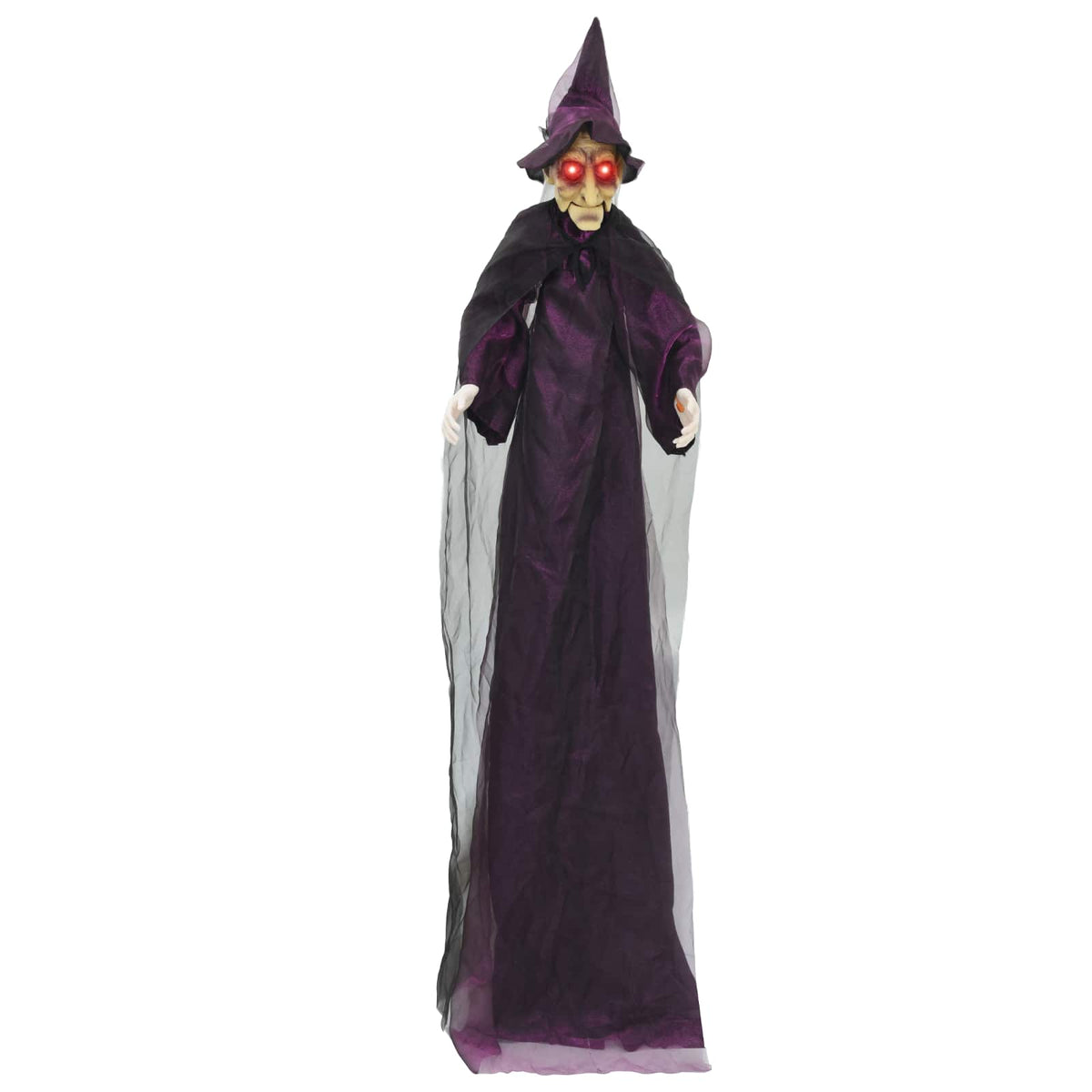 Hängande Halloween talande häxa Lila 216 x 125 cm Polyester