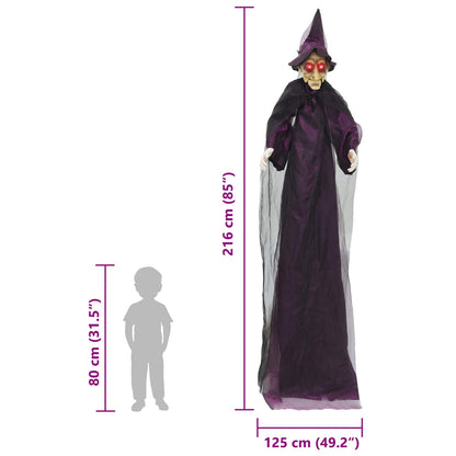 Hängande Halloween talande häxa Lila 216 x 125 cm Polyester