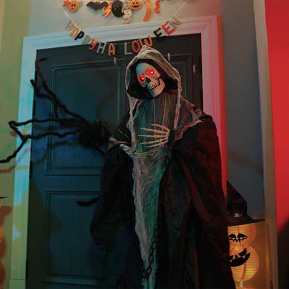 Hängande liemannen till Halloween SPOOKA Svart 112 x 164 cm