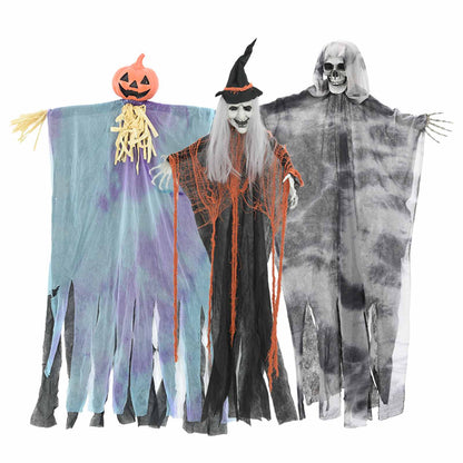 Halloween Hängande Spöke 3 st Flerfärgsdesign 61 x 97 cm
