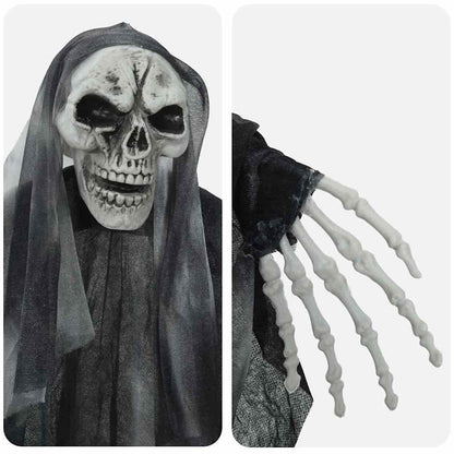 Halloween Hängande Spöke 3 st Svart 66 x 110 cm Polyester