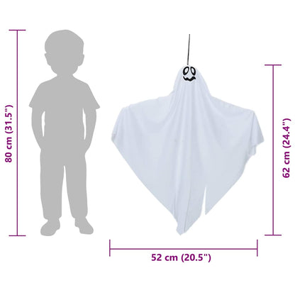 Halloween Hängande Spöke 3 st Vit 52 x 62 cm Polyester