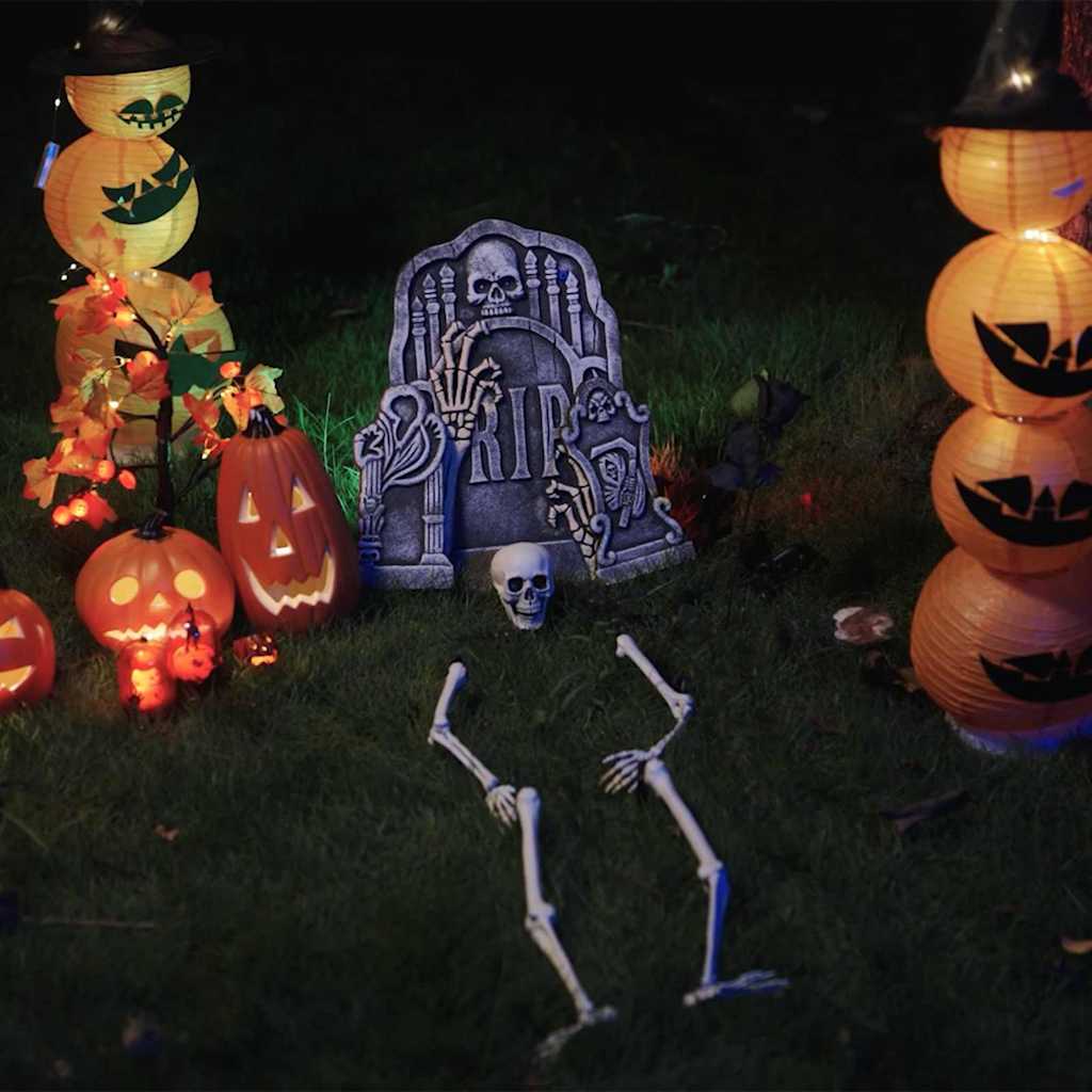 Halloween Skelett med Markspikar Vit 45,5 x 13 cm Polypropylen