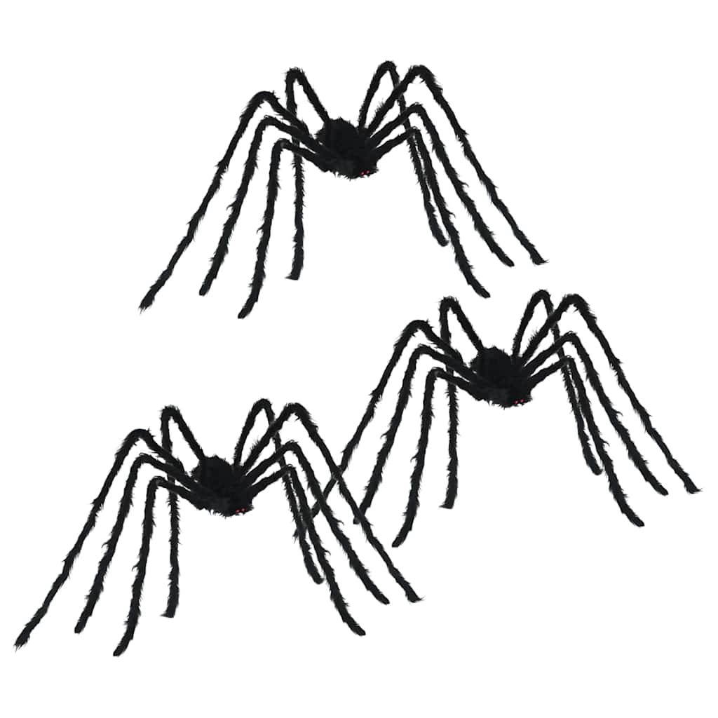 Halloween Spindel Dekoration 3 st Svart 200 cm