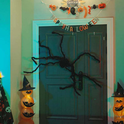Halloween Spindel Dekoration 3 st Svart 150 cm