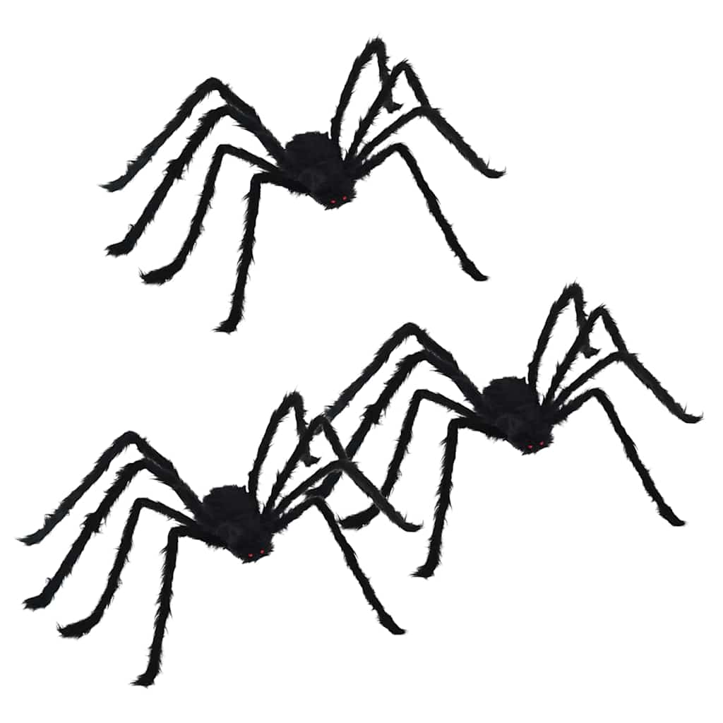 Halloween Spindel Dekoration 3 st Svart 150 cm