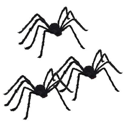 Halloween Spindel Dekoration 3 st Svart 150 cm