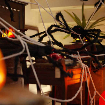 Halloween-spindel dekoration med nät 2 st Svart och vit 200 cm