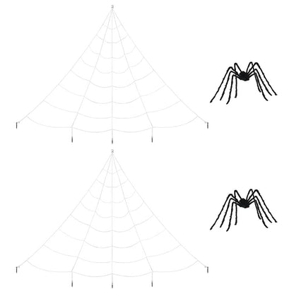 Halloween-spindel dekoration med nät 2 st Svart och vit 200 cm
