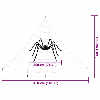 Halloween-spindel dekoration med nät 2 st Svart och vit 200 cm