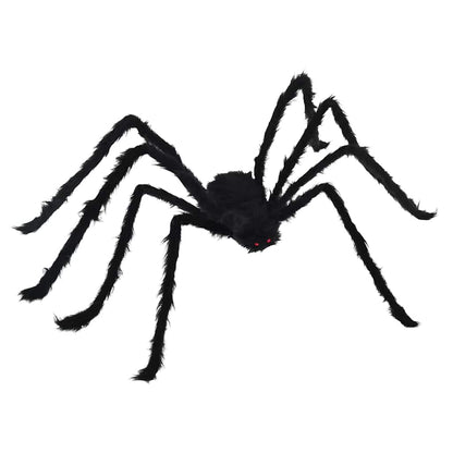 Halloween-spindel dekoration med nät 4 st Svart och vit 150 cm