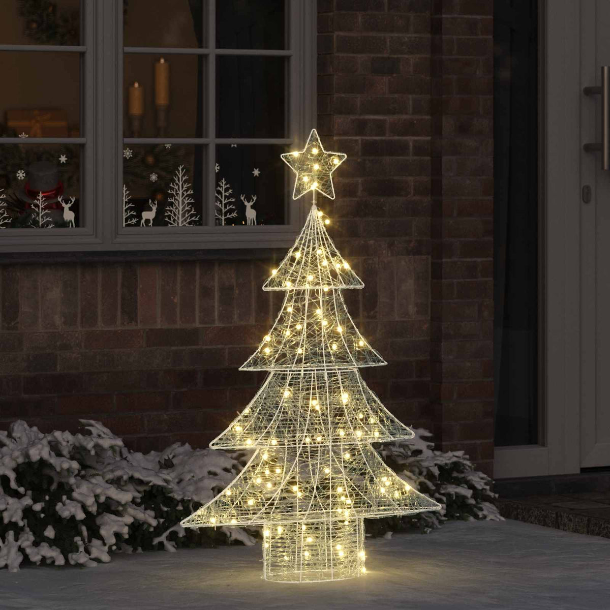 Julgran 100 LED-lampor Varmvit 120 cm Akryl