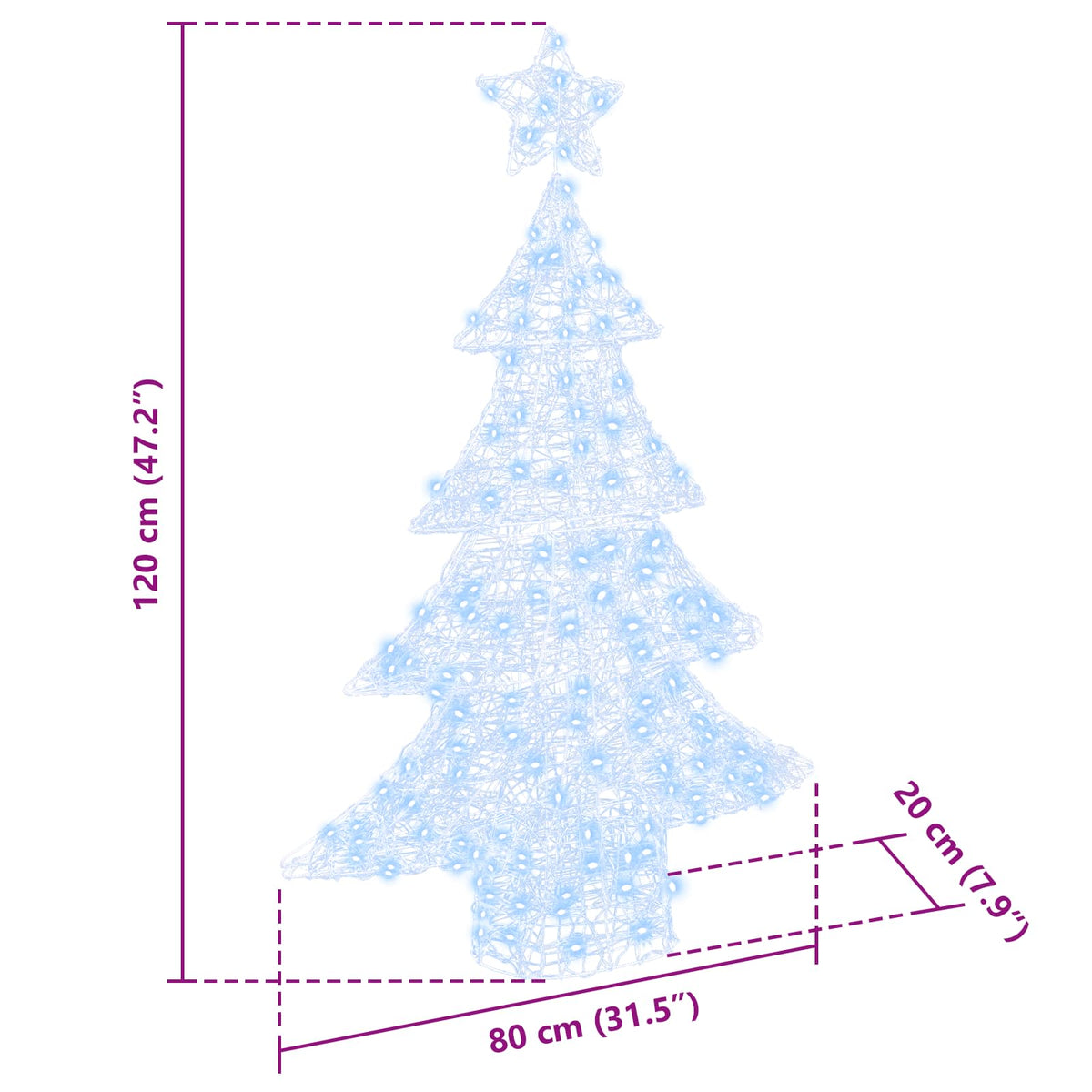 Julgran 100 LED-lampor Kallvit 120 cm Akryl