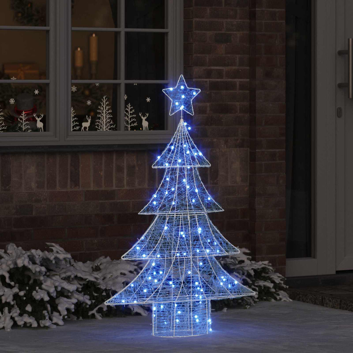Julgran 100 LED-lampor Blå 120 cm Akryl