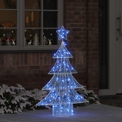 Julgran 100 LED-lampor Blå 120 cm Akryl