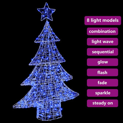 Julgran 100 LED-lampor Blå 120 cm Akryl