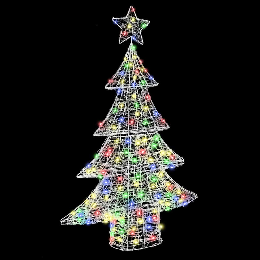 Julgran 100 LED-lampor Flerfärgsdesign 120 cm Akryl