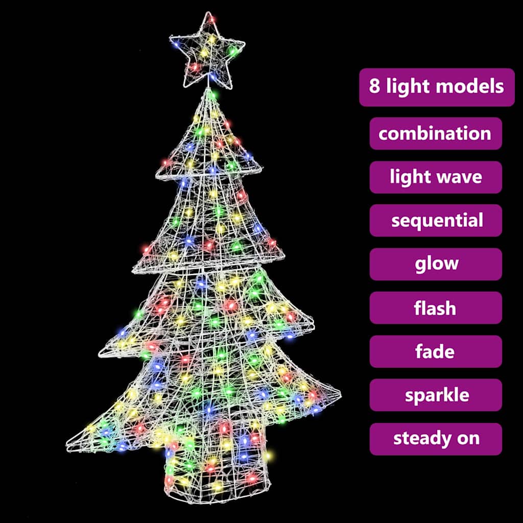 Julgran 100 LED-lampor Flerfärgsdesign 120 cm Akryl