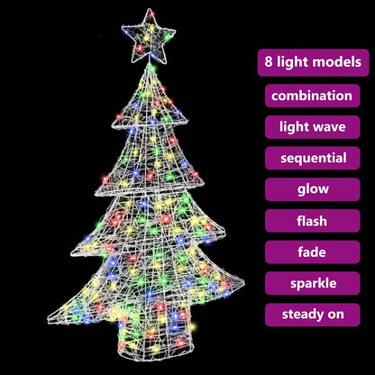 Julgran 100 LED-lampor Flerfärgsdesign 120 cm Akryl