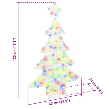 Julgran 100 LED-lampor Flerfärgsdesign 120 cm Akryl