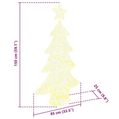 Julgran 160 LED-lampor Varmvit 150 cm Akryl