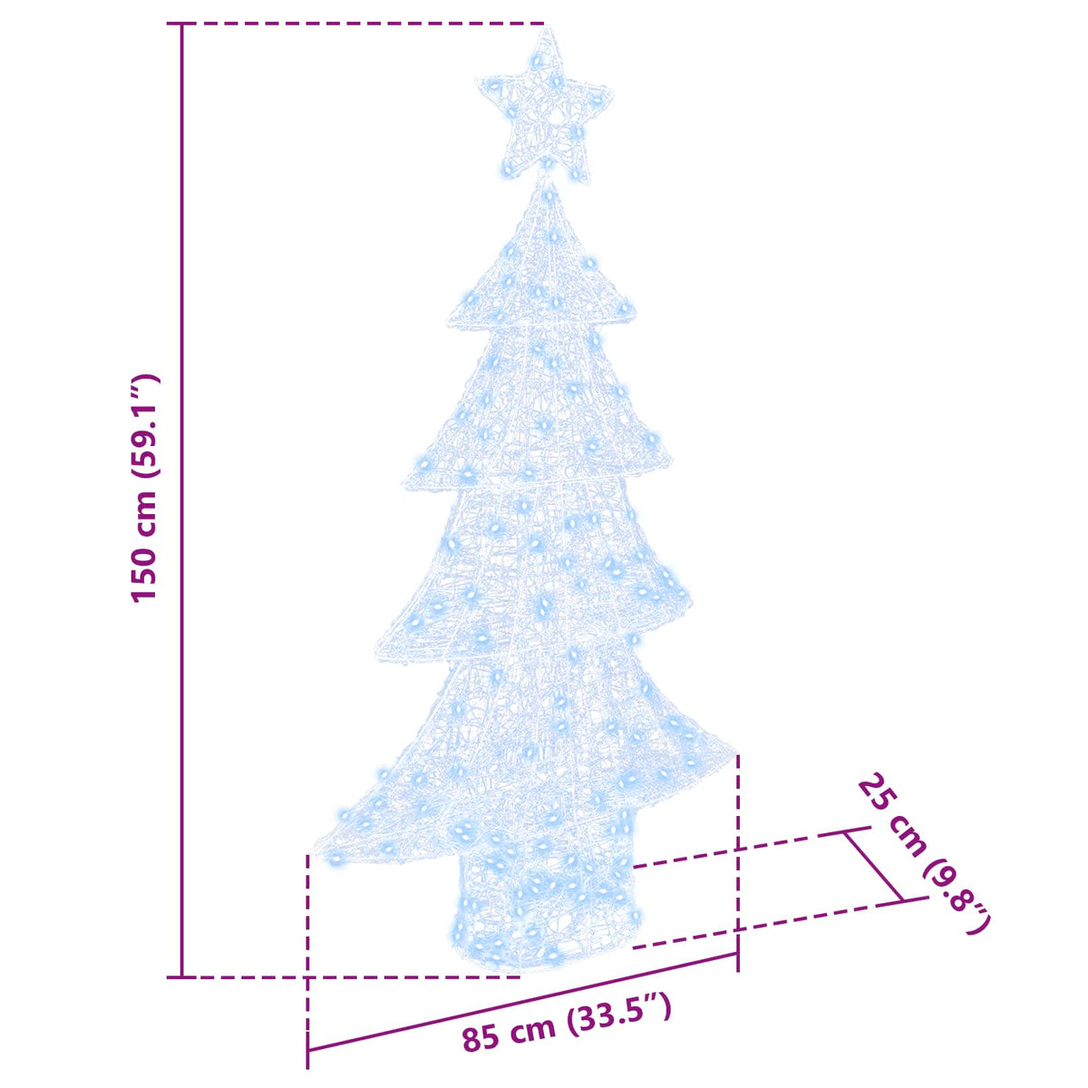 Julgran 160 LED-lampor Kallvit 150 cm Akryl