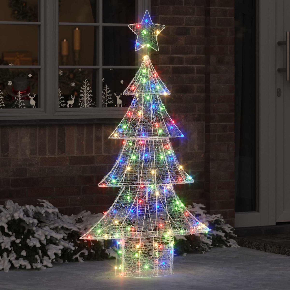 Julgran 160 LED-lampor Flerfärgsdesign 150 cm Akryl