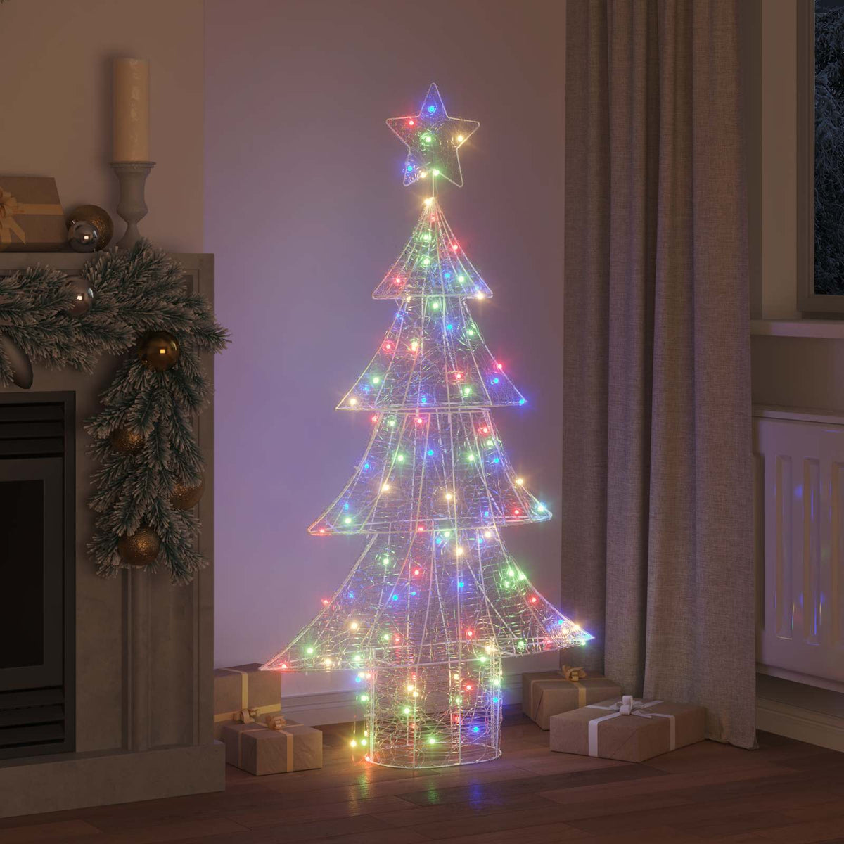Julgran 160 LED-lampor Flerfärgsdesign 150 cm Akryl