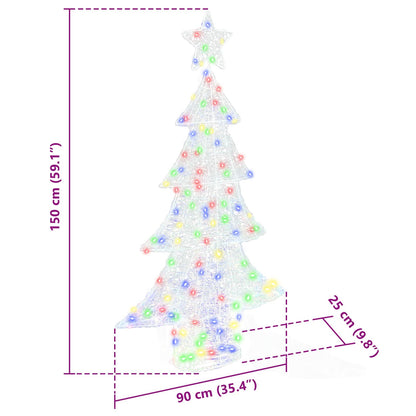 Julgran 160 LED-lampor Flerfärgsdesign 150 cm Akryl