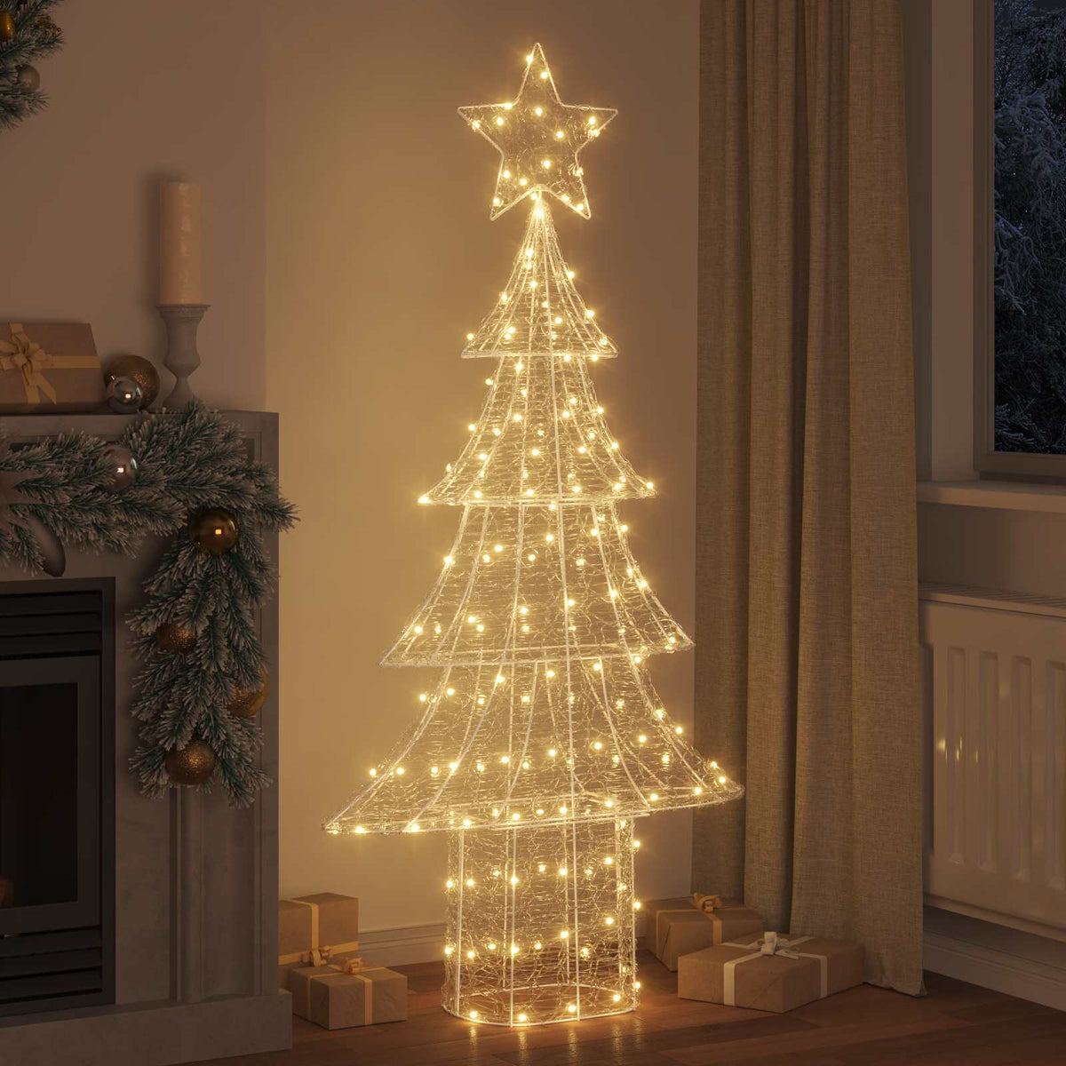 Julgran 240 LED-lampor Varmvit 150 cm Akryl