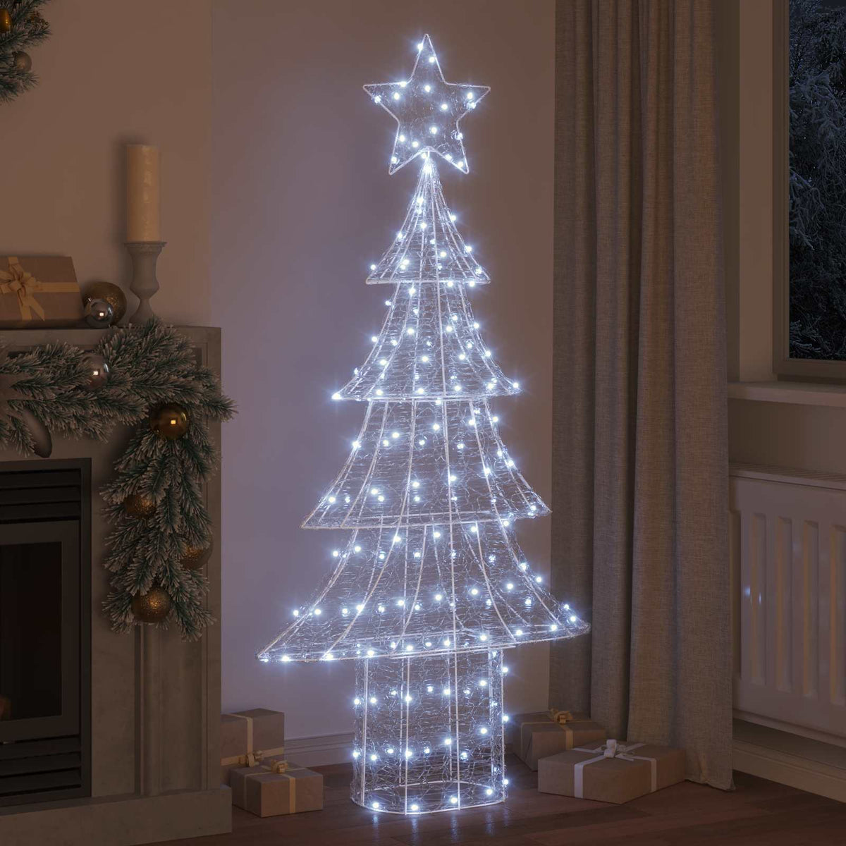 Julgran 240 LED-lampor Kallvit 180 cm Akryl