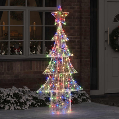 Julgran 240 LED-lampor Flerfärgsdesign 180 cm Akryl