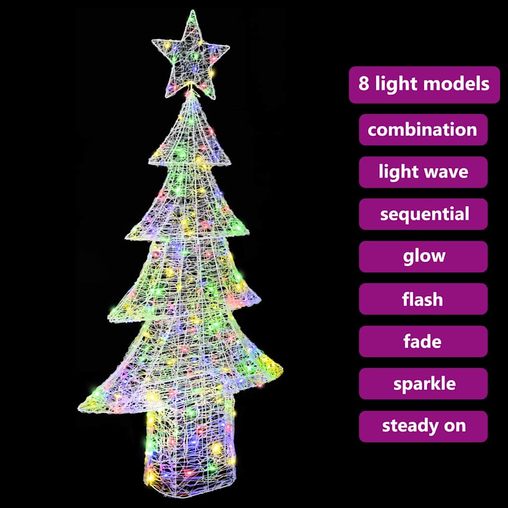 Julgran 240 LED-lampor Flerfärgsdesign 180 cm Akryl